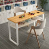 Elegant Wooden Manicure Table (Only the Table) | White and Light Wood| 100cm Manicure Tables
