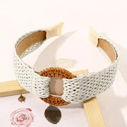 Woven Two-Tone Headband White Hair Accessories