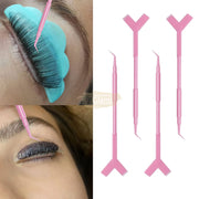 Y Brush & Separator Combo for Lash Lift | White Lash Extension Accessories