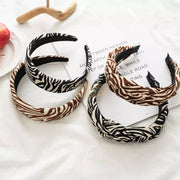 Zebra Stripes Suede Wide Headband Hair Accessories
