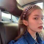 Zebra Stripes Suede Wide Headband Hair Accessories