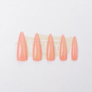 Color Nail Tips | Full Cover | Stiletto | 14 Peach (100 pcs/box)