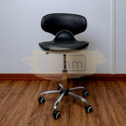 Modern Shell Shape Drafting Chair with wheels | Black