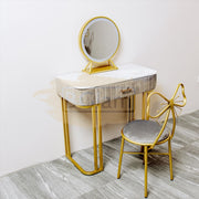 Vanity Set - Grey (Table, Chair & Mirror with LED)