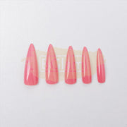 Color Nail Tips | Full Cover | Stiletto | 09 Rose (100 pcs/box)