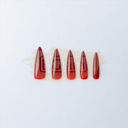 Color Nail Tips | Full Cover | Stiletto | 13 Burgundy (100 pcs/box)