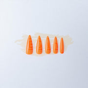 Color Nail Tips | Full Cover | Stiletto | 10 Orange (100 pcs/box)