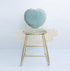 Heart-Shaped Chair with footrest - Blue