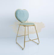 Heart-Shaped Chair with footrest - Blue