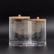 Acrylic Container with Bamboo Lid M-300 | Dual Jars (container only)