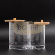 Acrylic Container with Bamboo Lid M-300 | Dual Jars (container only)