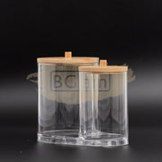 Acrylic Container with Bamboo Lid M-300 | Dual Jars (container only)