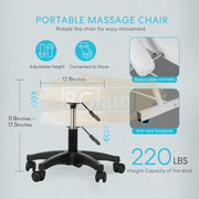 Adjustable Massage Bed/Chair with Stool | White