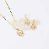 Fashion Jewelry Set Earrings + Pendant with White Stones Butterfly 9