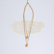 Fashion Jewelry - Necklace M-261 - Orange/White