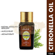 Inatur Essential Oil - Citronella - Repels Mosquitoes, Muscle Relief, Aromatherapy