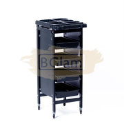 4-drawer Salon/Barber Trolley Cart | Black Both Sides (No Design)