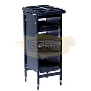 4-drawer Salon/Barber Trolley Cart | Black Both Sides (No Design)