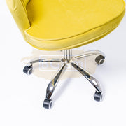Modern Leisure Velvet Shell Height Adjustable Swivel Office Desk Chair on Wheels - Yellow