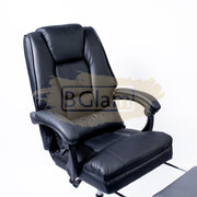 Hydraulic Recliner Chair with footrest & stool - Black