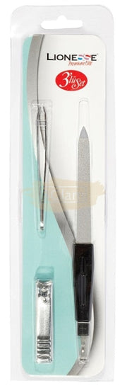 Lionesse 3 in 1 Set 5112 (Nail File, Tweezers & Nail Clipper)