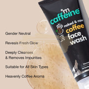 mCaffeine Coffee Face Wash 100 ml | De Tan Face Wash for Fresh & Glowing Skin | Exfoliating & Hydrating Face Cleanser for All Skin Types | Women & Men