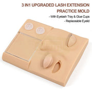 3-in-1 Multifunctional Eyelash Extension Training Silicone Mannequin