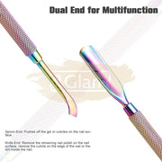 Double-Sided Rainbow Cuticle Curved Side Pusher & Scraper - 3