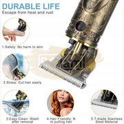 USB Rechargeable Electric Cordless Hair Trimmer with LCD Display