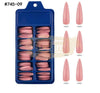 Color Nail Tips | Full Cover | Stiletto | 09 Rose (100 pcs/box)