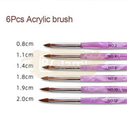 Acrylic Brush Set Purple - 6 pieces