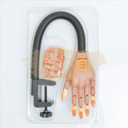 Flexible Nail Practice Training Hand with Table Clamp (includes 100 Nail Tips)