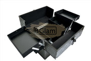 Textured Makeup Cosmetic Organizer Box M-43 - Black