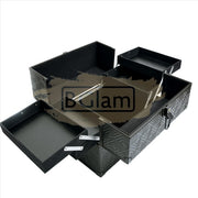 Textured Makeup Cosmetic Organizer Box M-43 - Black