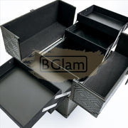 Textured Makeup Cosmetic Organizer Box M-43 - Black