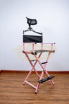 Professional Makeup Artist Director's Chair with Headrest - Pink