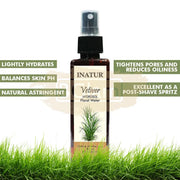 Inatur Hydrosol 100ml - Vetiver Floral Water - Astringent, tightens pores & reduce oiliness