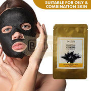 Inatur Charcoal Sheet Mask - Detoxifies, Purifies & Minimizes Pores - BGlam Beauty Shop