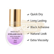 Masscaku Eyelash Glue for Intermediate Eyelash Artists - Extra Strong 5ml (1s Drying Time)
