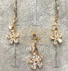 Fashion Jewelry Set Earrings + Pendant with White Stones Flower Shaped 7