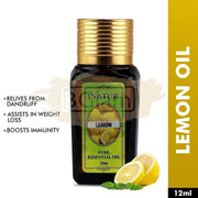 Inatur Essential Oil - Lemon - Relieves dandruff, Weight Loss, Boosts Immunity