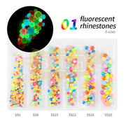 Luminous Rhinestones Multi-faceted flatback  - Available in 6 colors
