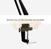 USB Dimmable LED Folding Desk Lamp with Clamp - Black
