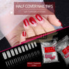 Half Cover Squoval Nail Tips Clear 100 Tips
