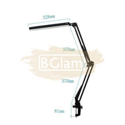 USB Dimmable LED Folding Desk Lamp with Clamp - Black