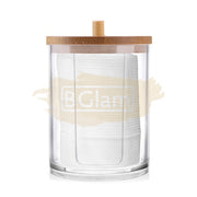 Acrylic Container with Bamboo Lid M-297- Cotton Rounds Organizer & Dispenser (container only)