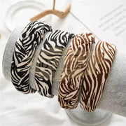 Zebra Stripes Suede Wide Headband