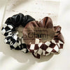 Leather Corduroy Checkerboard Print Scrunchie Design 10