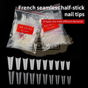 Half Cover French Curve Nail Tips Clear 50 Tips