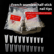 Half Cover French Curve Nail Tips Clear H-063 100 Tips Box